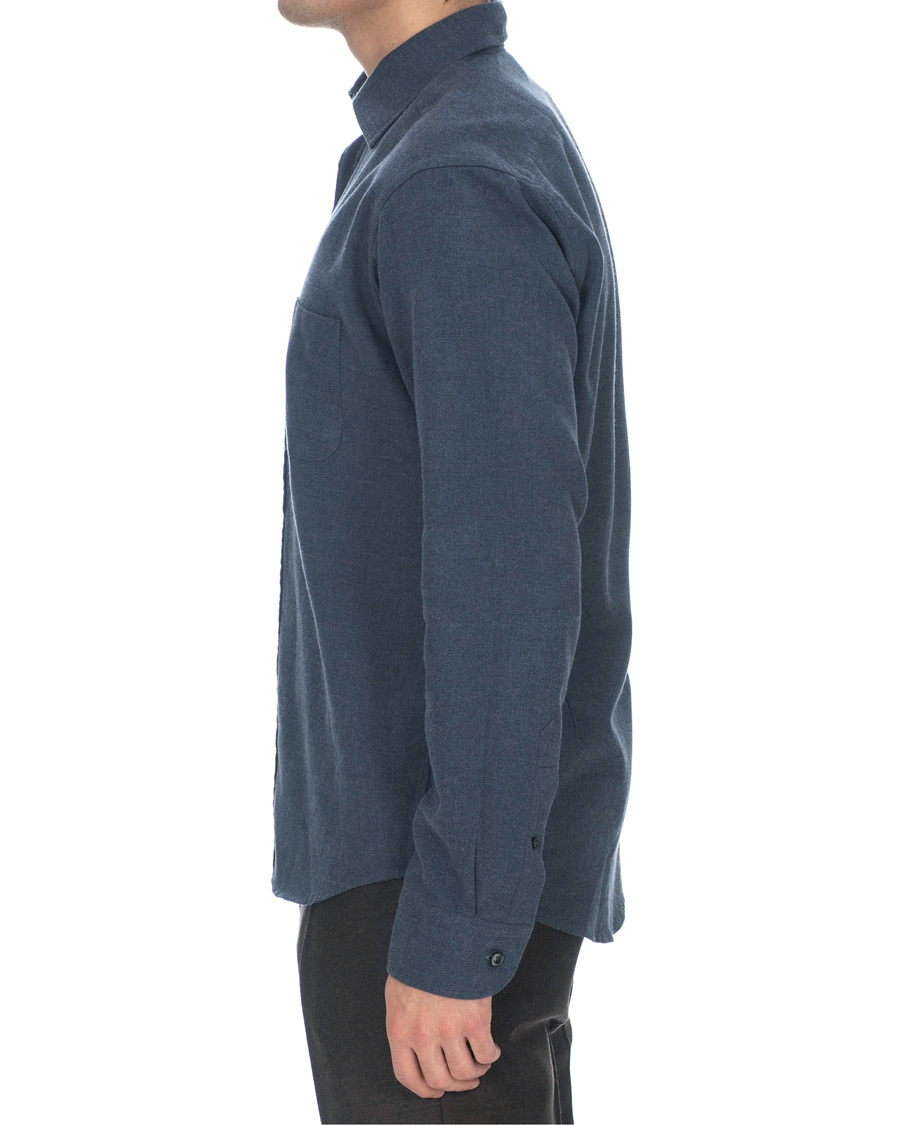 Heren | Overhemden | Eton | Slim Fit Flannel Button Under Shirt Mid Blue