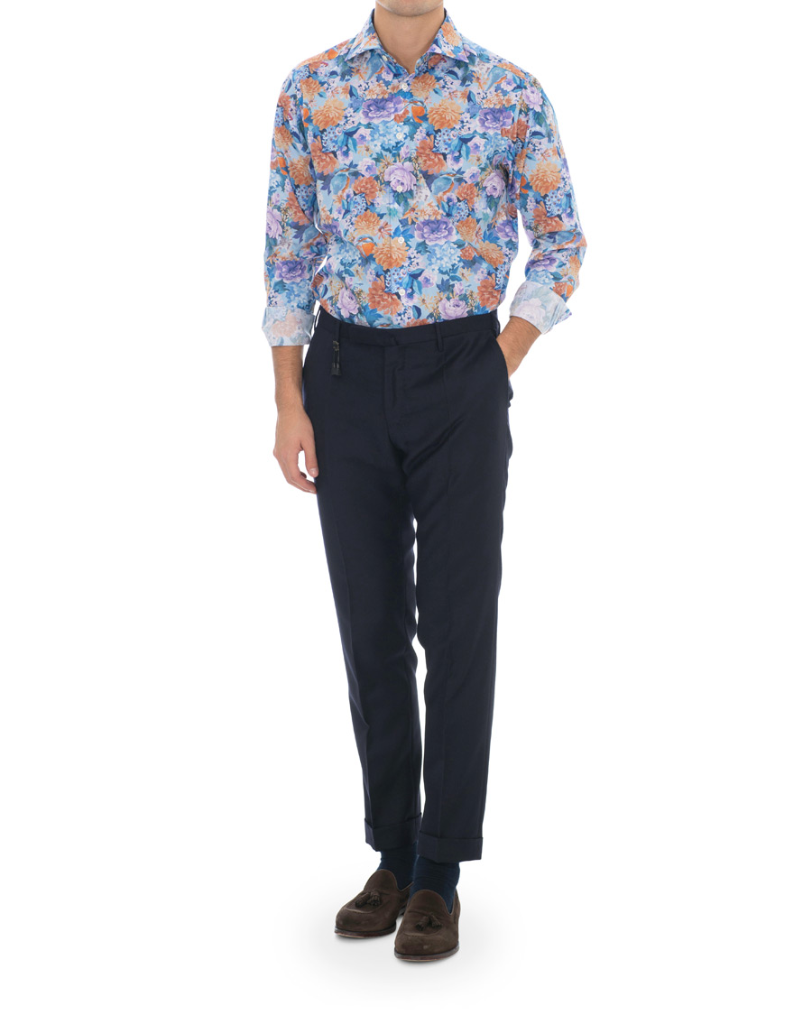 Heren | Overhemden | Eton | Slim Fit Floral Print Cut Away Shirt Multi