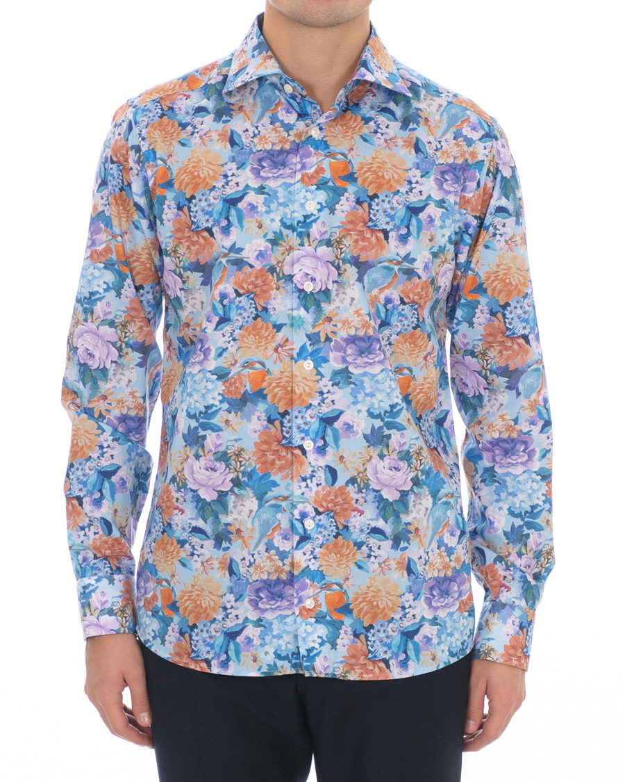 Heren | Overhemden | Eton | Slim Fit Floral Print Cut Away Shirt Multi