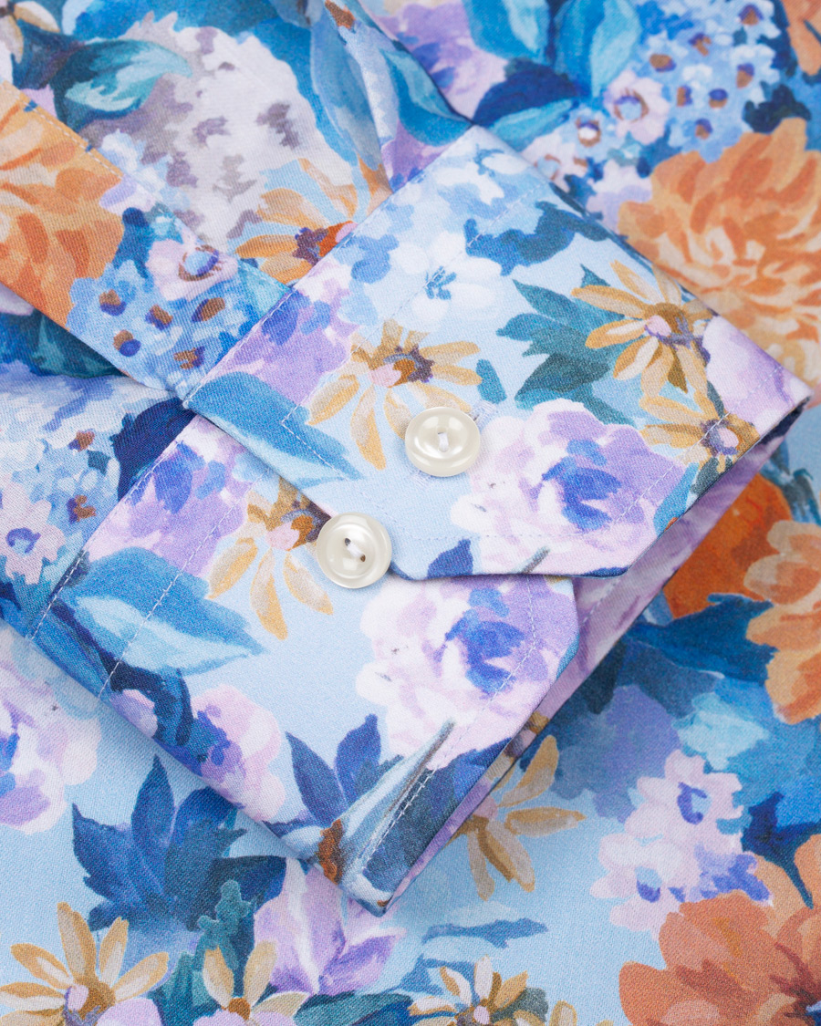 Heren | Overhemden | Eton | Slim Fit Floral Print Cut Away Shirt Multi