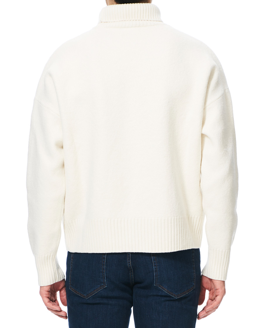 Homme | Pulls Et Tricots | AMI | Oversize Logo Wool Turtleneck Off White