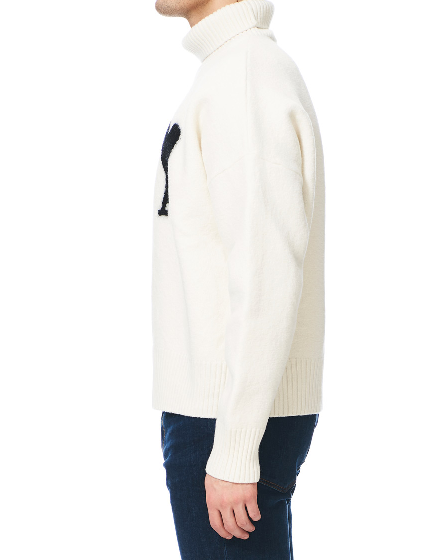 Homme | Pulls Et Tricots | AMI | Oversize Logo Wool Turtleneck Off White