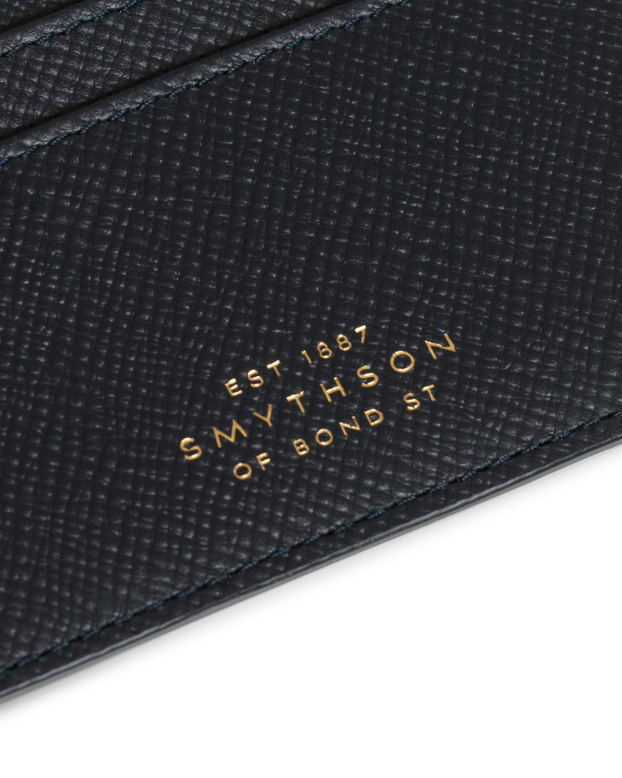 Homme | Smythson Panama Flat Card Holder Navy | Smythson | Panama Flat Card Holder Navy
