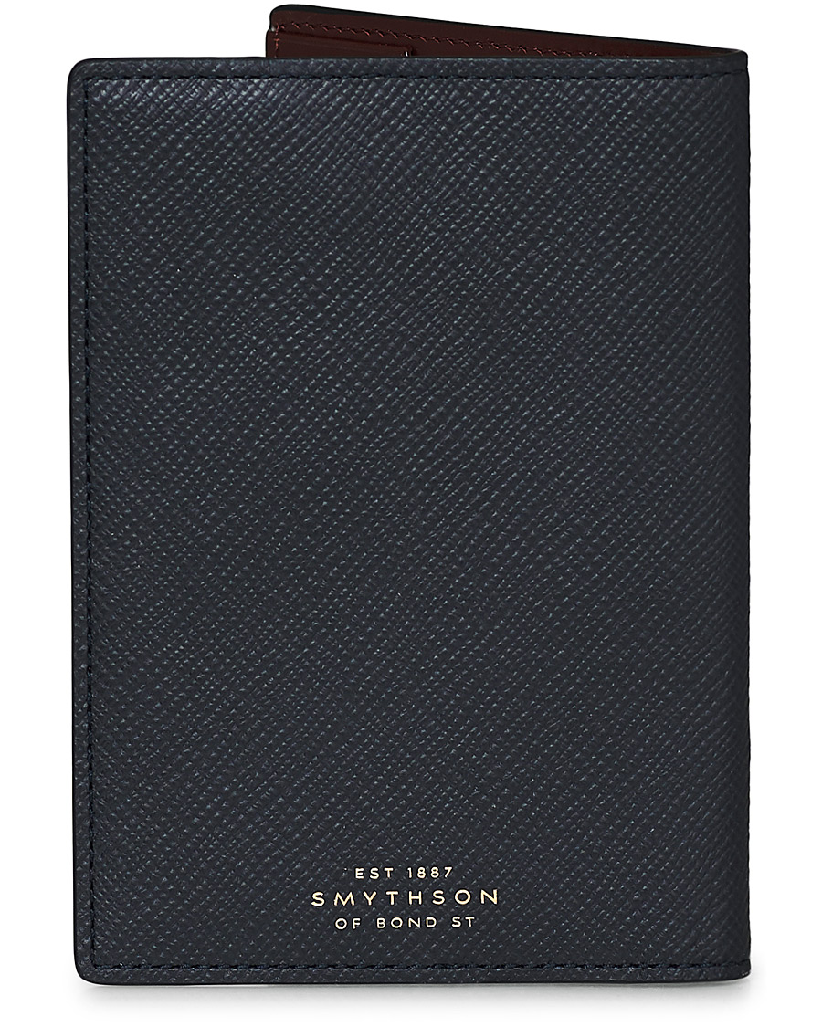 Homme | Smythson Panama Passport Cover Navy | Smythson | Panama Passport Cover Navy
