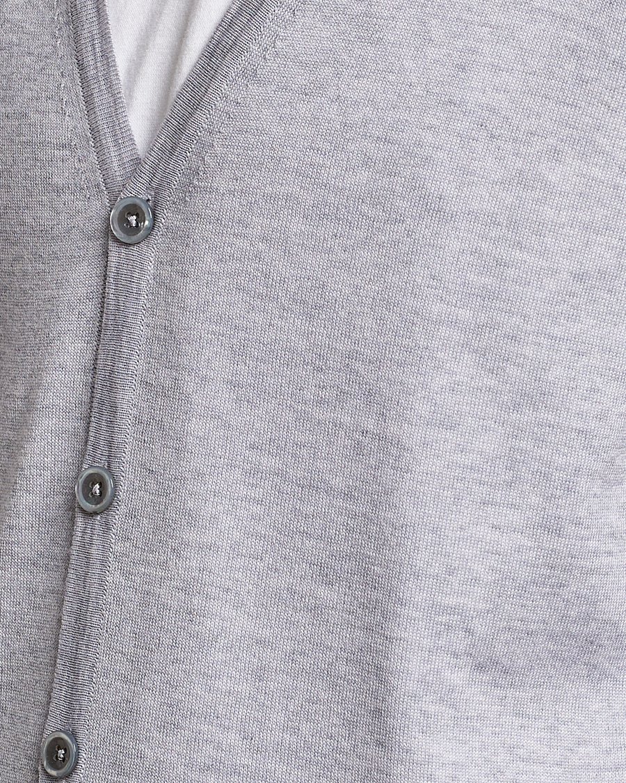 Heren | Truien | Stenströms | Merino Zegna Knitted Cardigan Light Grey