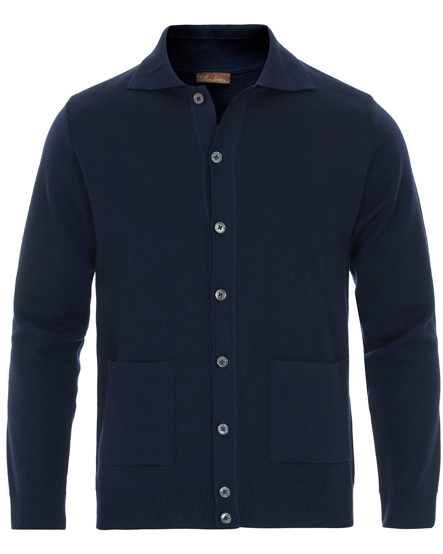 Homme | Pulls Et Tricots | Stenströms | Merino Wool Cardigan Navy