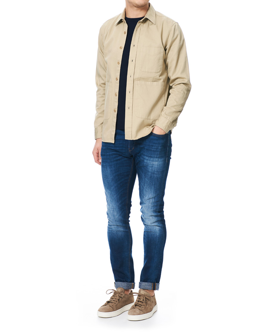 Homme | Chemises | Aspesi | Peached Cotton Utility Shirt Sand