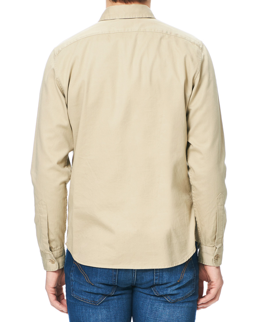 Homme | Chemises | Aspesi | Peached Cotton Utility Shirt Sand