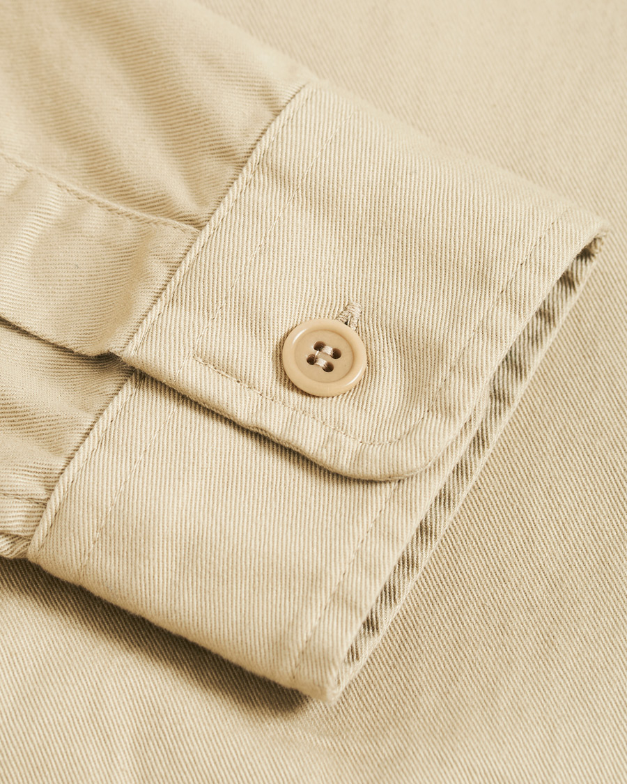 Homme | Chemises | Aspesi | Peached Cotton Utility Shirt Sand