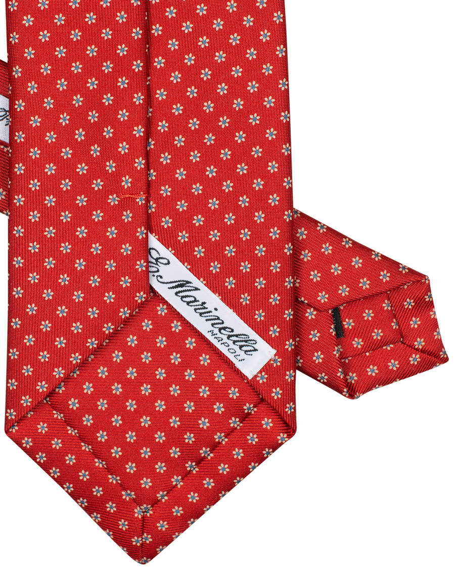 Homme | E. Marinella 3-Fold Printed Dots 8 cm Silk Tie Orange | E. Marinella | 3-Fold Printed Dots 8 cm Silk Tie Orange