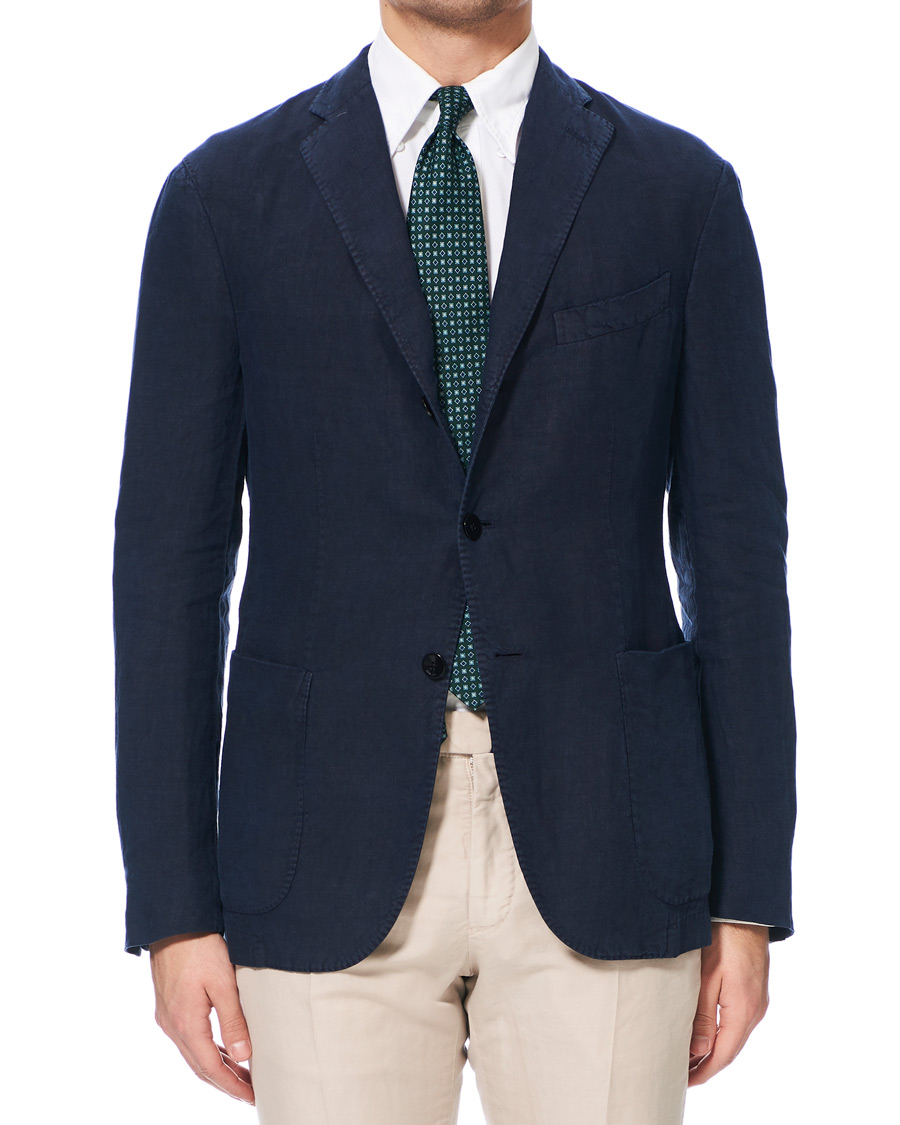 Homme | Blazers | Boglioli | K Jacket Linen Blazer Dark Blue