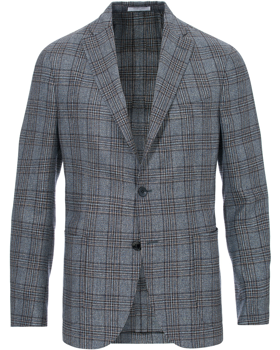Homme | Blazers | Boglioli | K Jacket Multicolour Overcheck Blazer Dark Blue