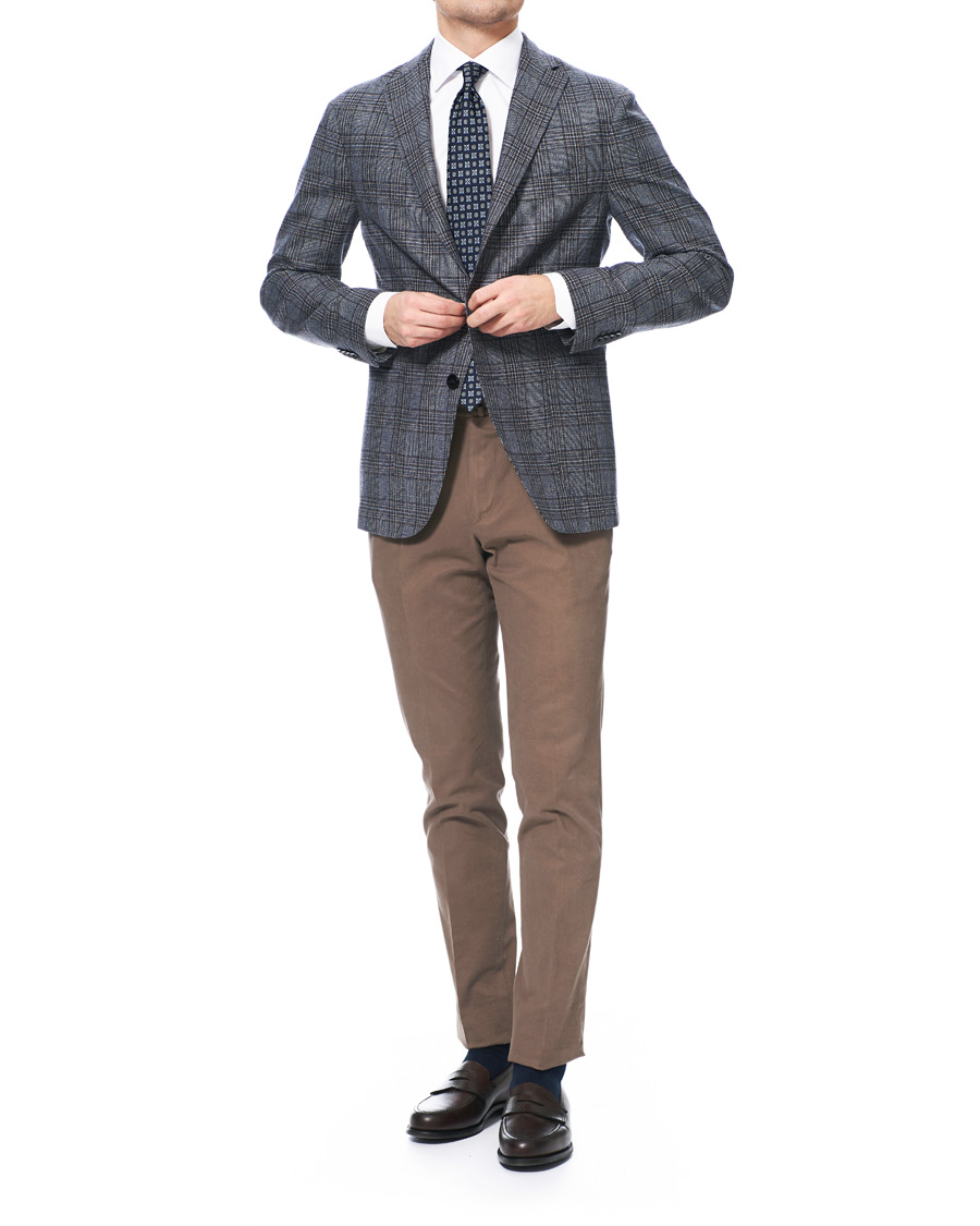 Homme | Blazers | Boglioli | K Jacket Multicolour Overcheck Blazer Dark Blue