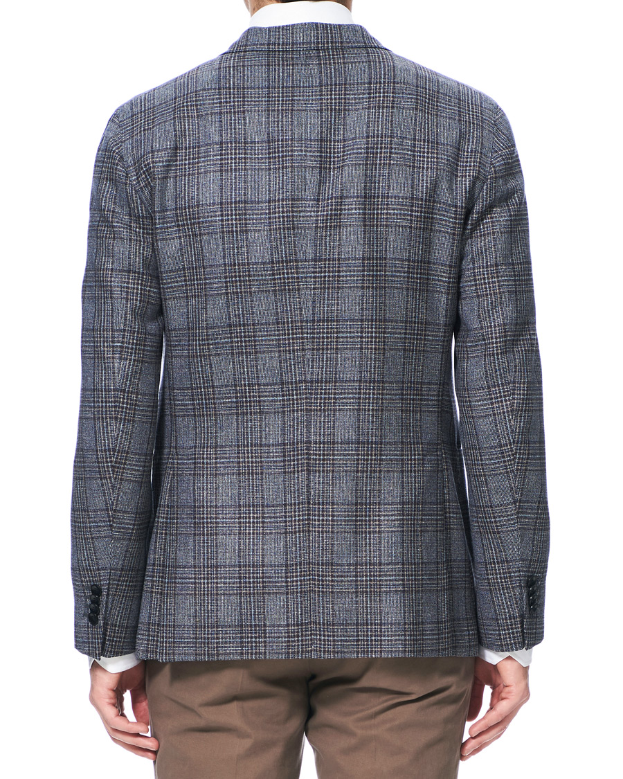 Homme | Blazers | Boglioli | K Jacket Multicolour Overcheck Blazer Dark Blue