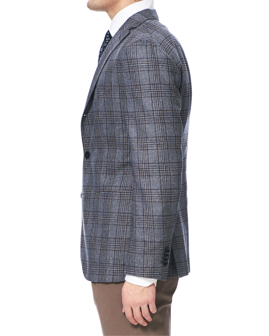 Homme | Blazers | Boglioli | K Jacket Multicolour Overcheck Blazer Dark Blue