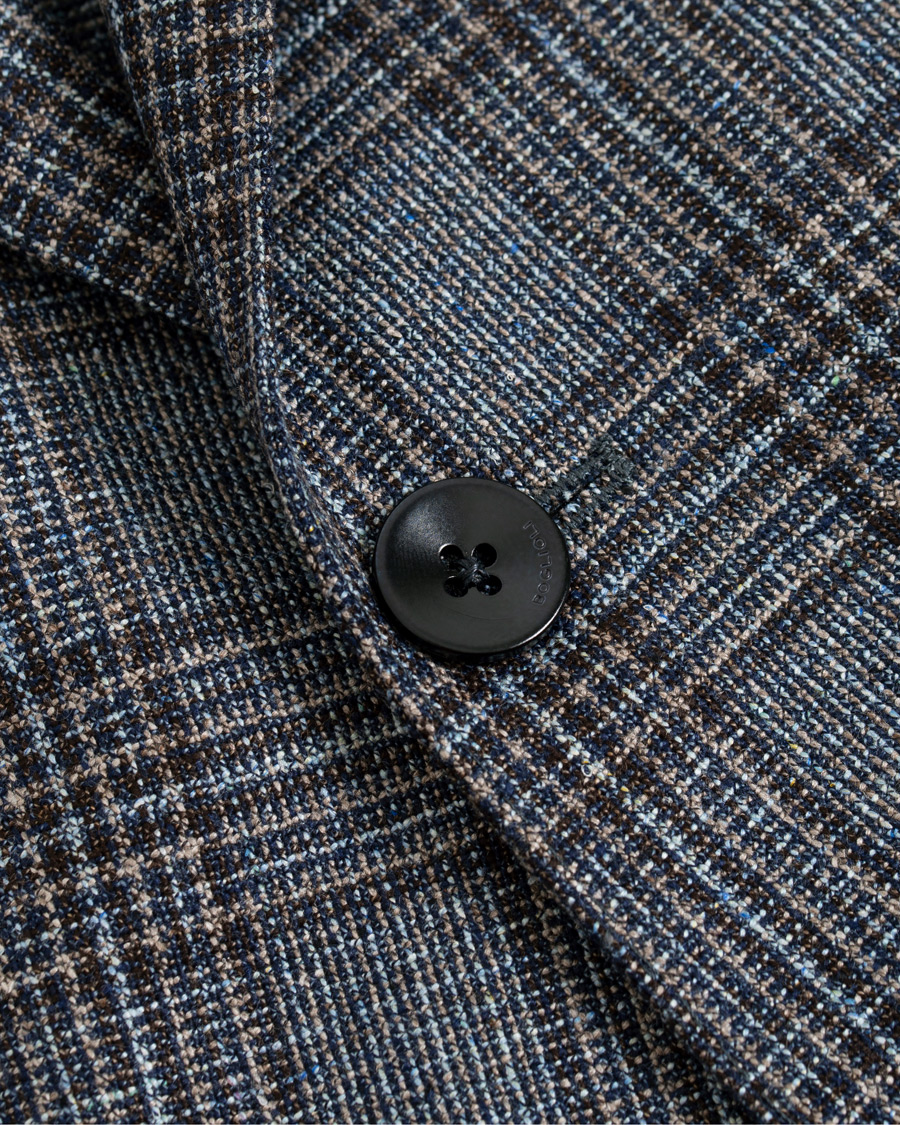 Homme | Blazers | Boglioli | K Jacket Multicolour Overcheck Blazer Dark Blue