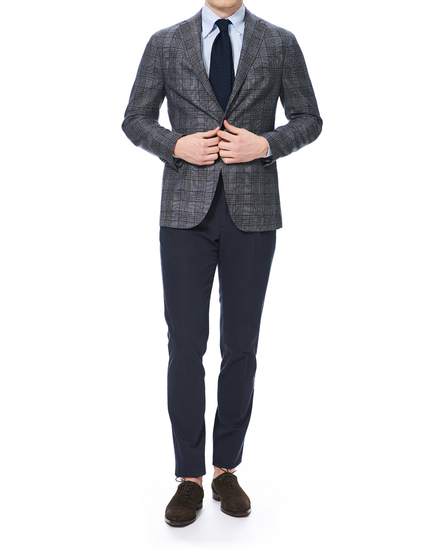 Homme | Chemises | Mazzarelli | Soft Oxford Button Down Striped Shirt Light Blue