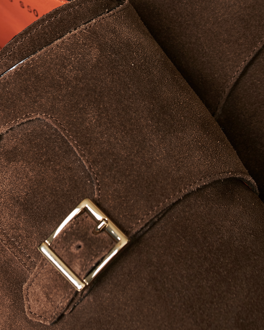 Homme | Santoni Double Monk Shoe Brown Suede | Santoni | Double Monk Shoe Brown Suede