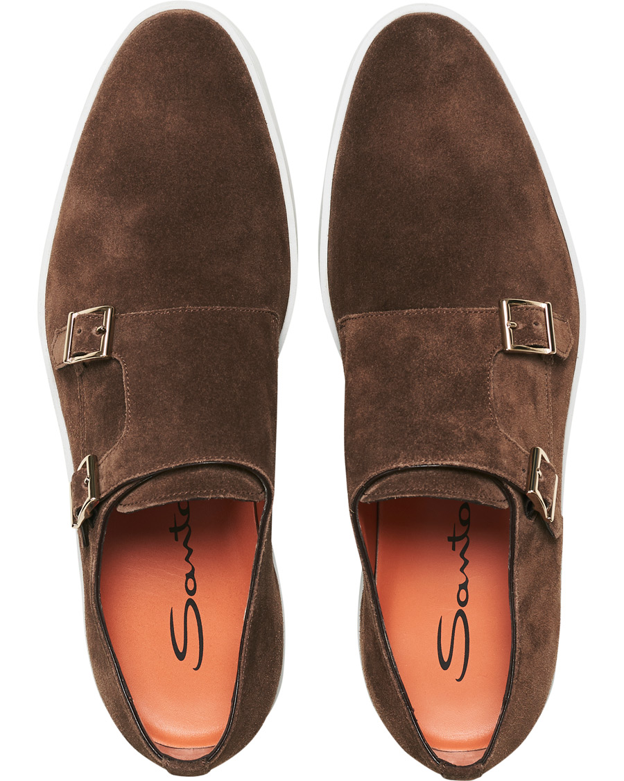 Homme | Santoni Double Monk Shoe Brown Suede | Santoni | Double Monk Shoe Brown Suede