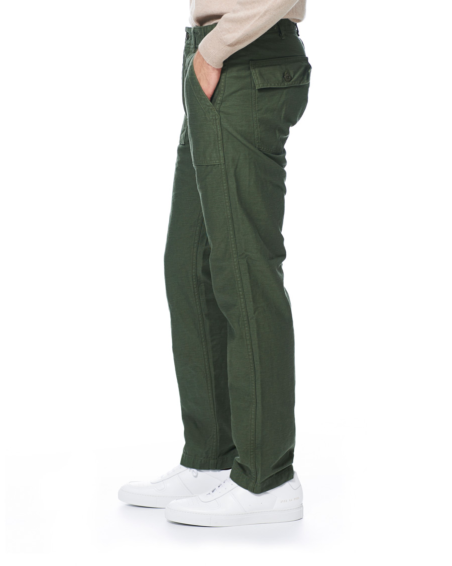 Heren | Broeken | orSlow | Slim Fit Original Sateen Fatigue Pants Army Green