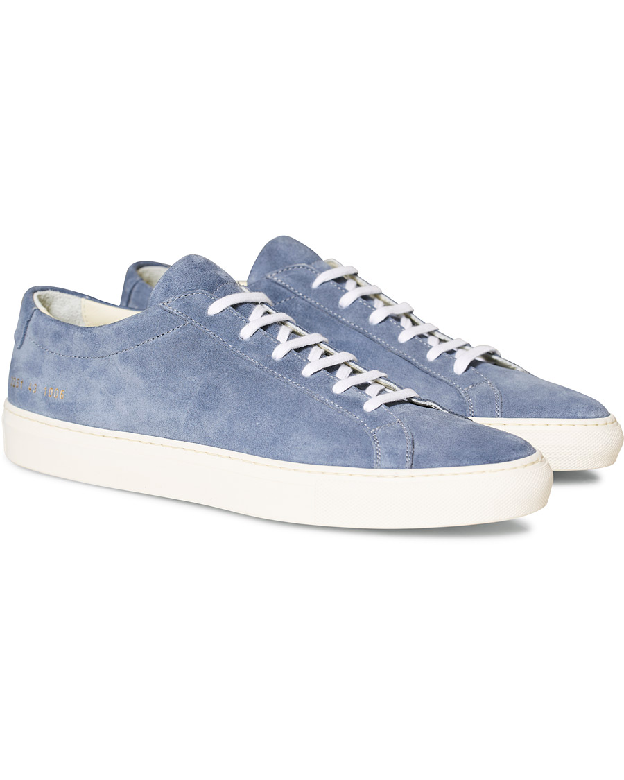 Homme | Common Projects Original Achilles Sneakers Blue Suede | Common Projects | Original Achilles Sneakers Blue Suede
