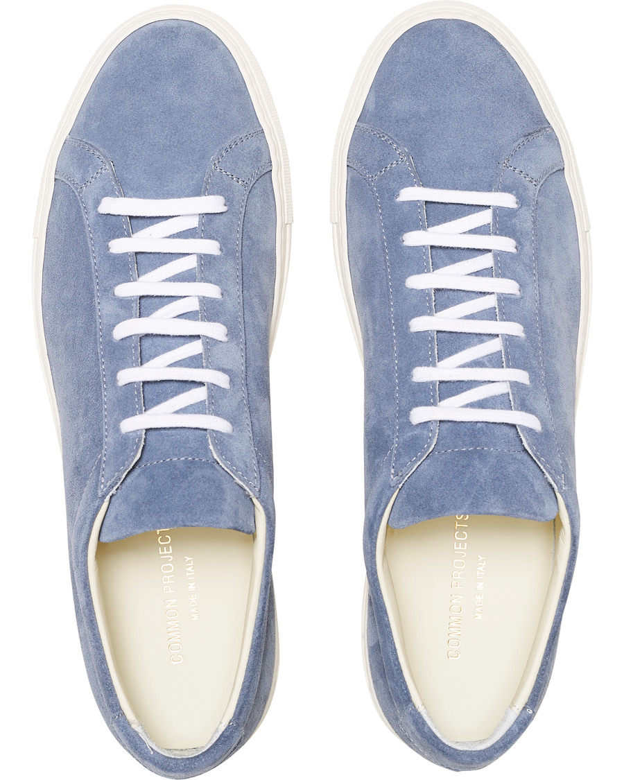 Homme | Common Projects Original Achilles Sneakers Blue Suede | Common Projects | Original Achilles Sneakers Blue Suede