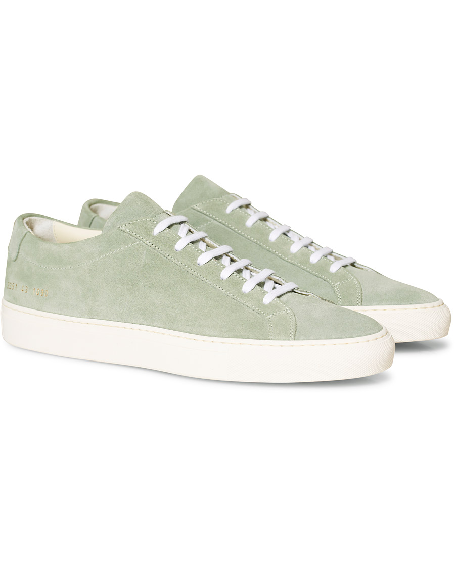 Homme | Common Projects Original Achilles Sneakers Green Suede | Common Projects | Original Achilles Sneakers Green Suede