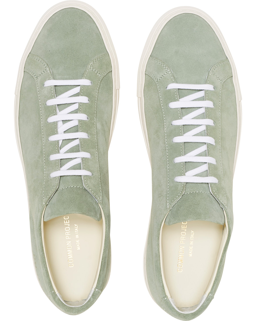 Homme | Common Projects Original Achilles Sneakers Green Suede | Common Projects | Original Achilles Sneakers Green Suede