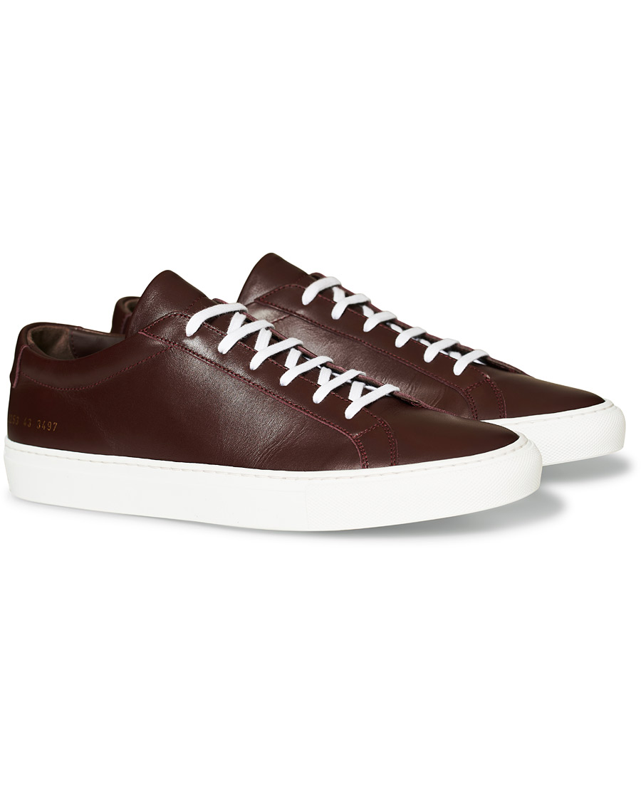 Homme | Common Projects Original Achilles Sneakers Bordeaux Calf | Common Projects | Original Achilles Sneakers Bordeaux Calf