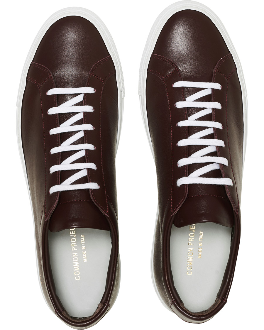 Homme | Common Projects Original Achilles Sneakers Bordeaux Calf | Common Projects | Original Achilles Sneakers Bordeaux Calf