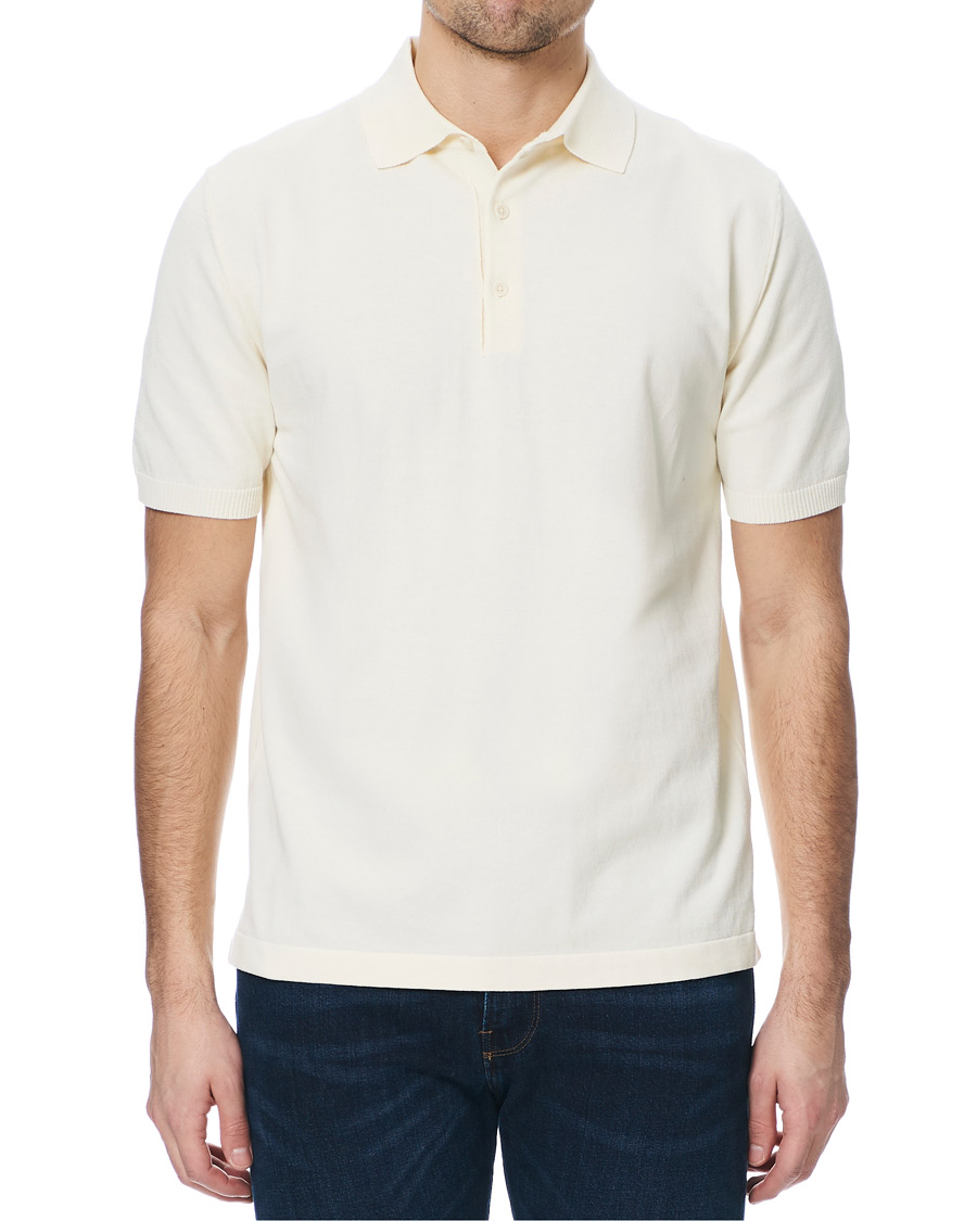 Homme | Polos | Andersen-Andersen | Organic Cotton Short Sleeve Polo Off White