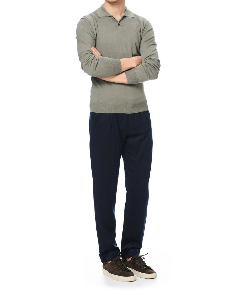 Heren | Truien | A.P.C. | Aymar Cotton Cashmere Knitted Polo Kaki Clair
