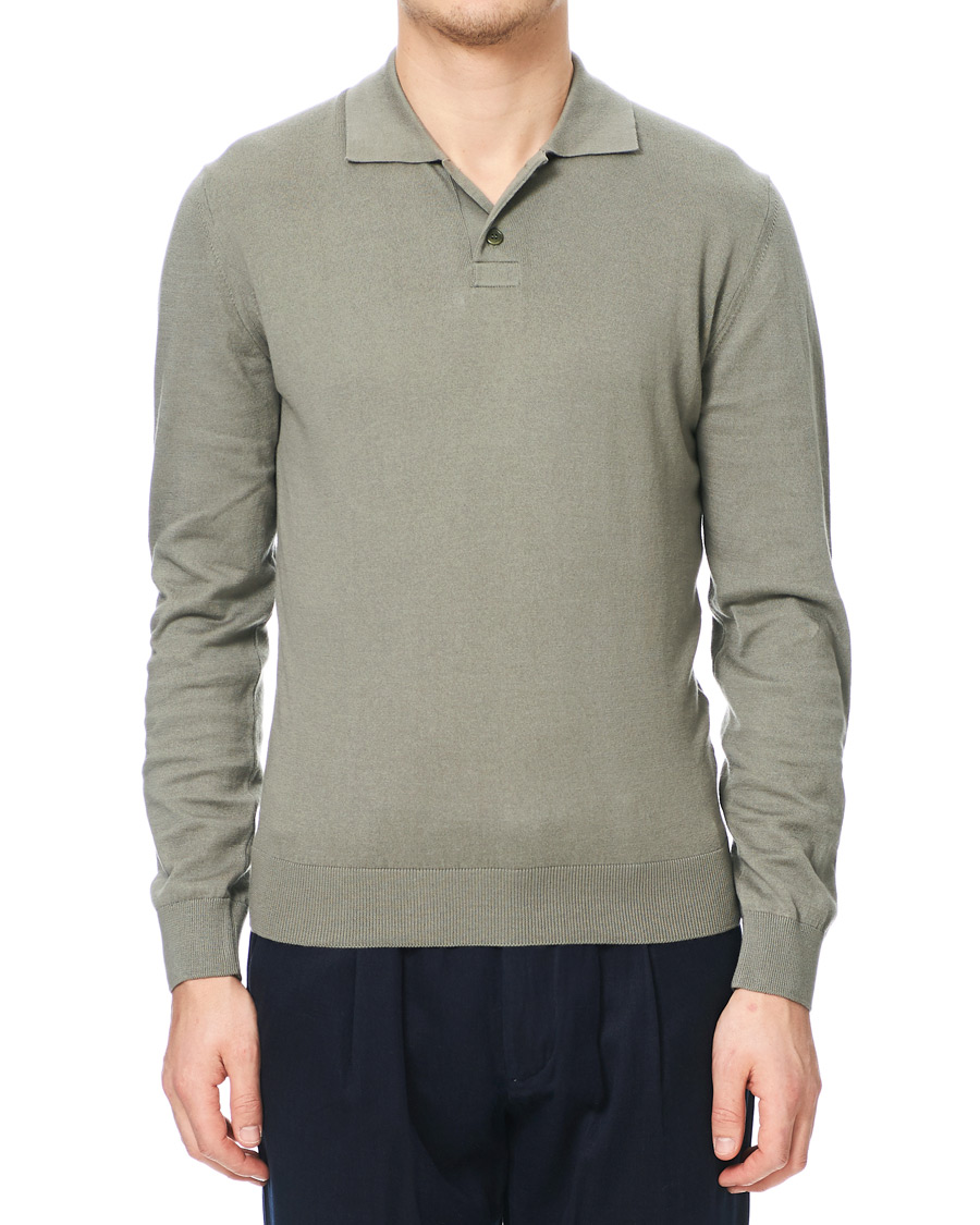 Heren | Truien | A.P.C. | Aymar Cotton Cashmere Knitted Polo Kaki Clair