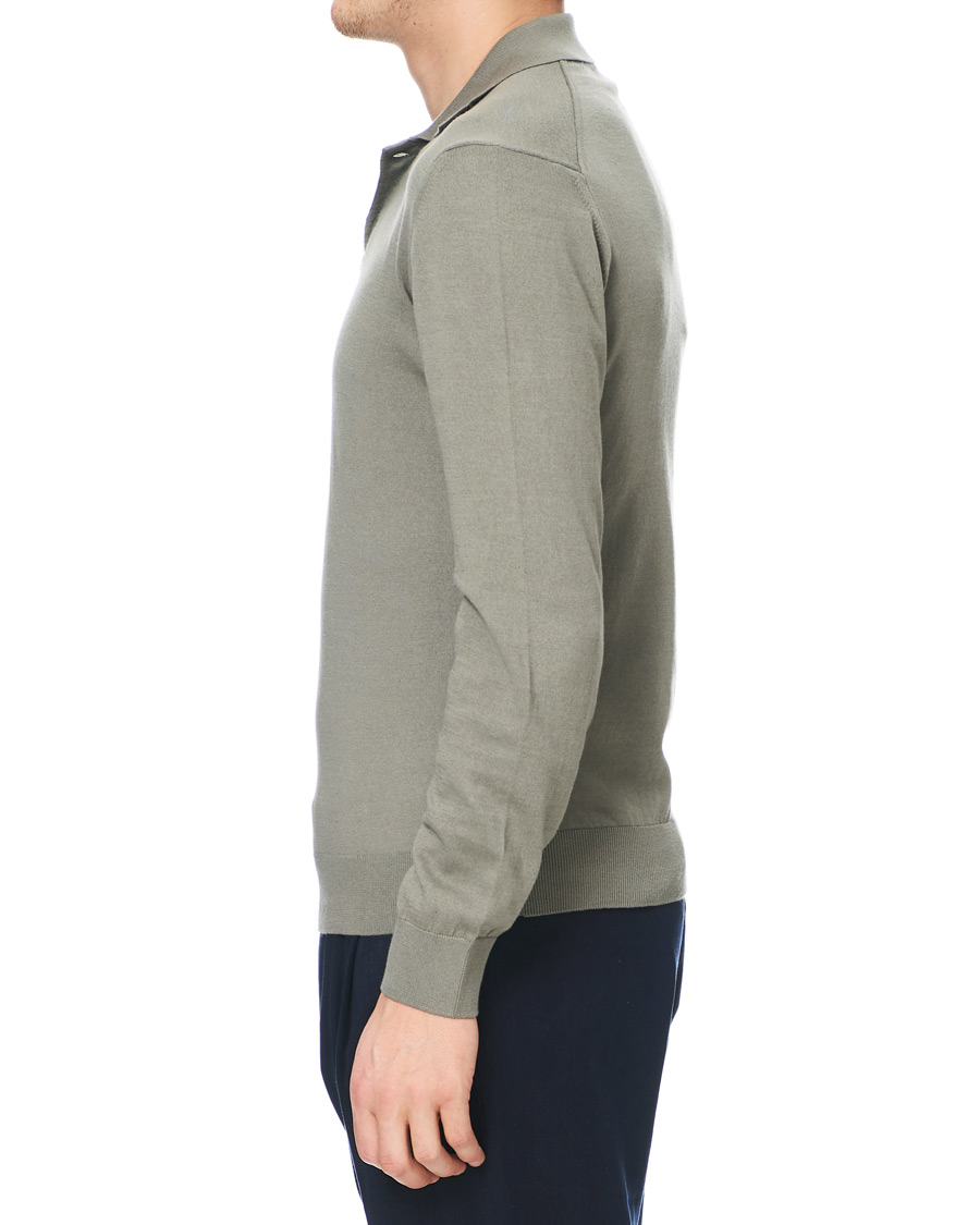 Heren | Truien | A.P.C. | Aymar Cotton Cashmere Knitted Polo Kaki Clair