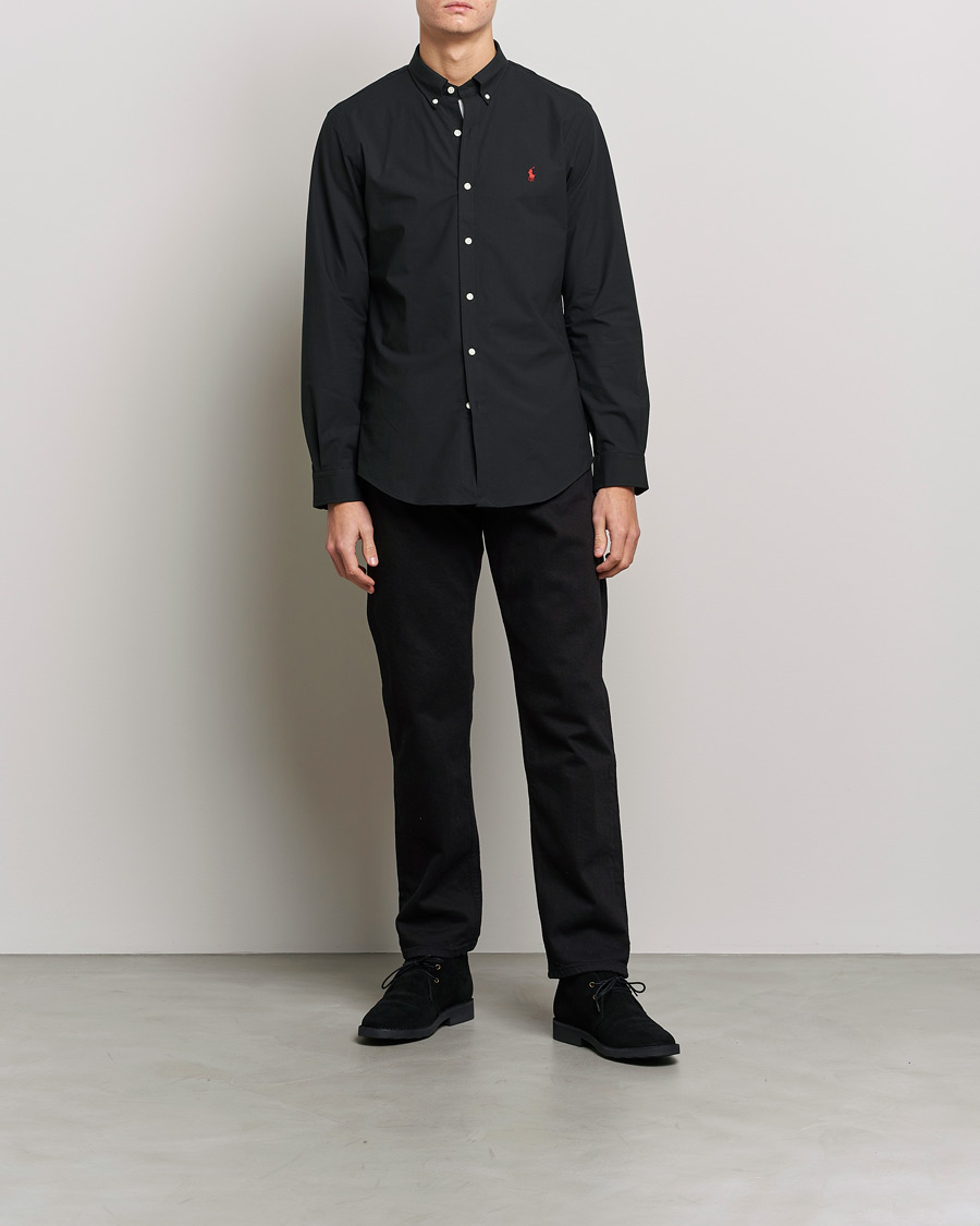 Heren | Overhemden | Polo Ralph Lauren | Slim Fit Shirt Poplin Polo Black
