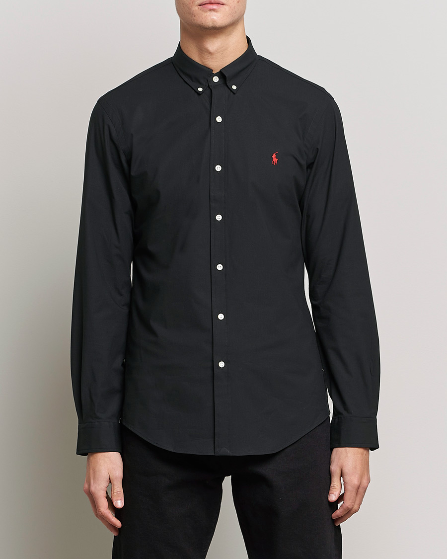 Heren | Overhemden | Polo Ralph Lauren | Slim Fit Shirt Poplin Polo Black