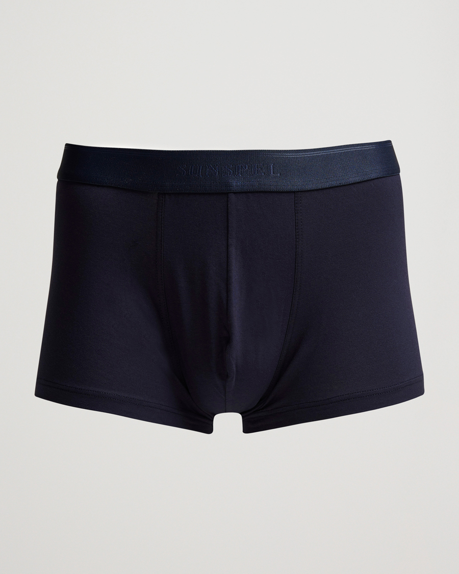 Heren | Ondergoed | Sunspel | Cotton Stretch Trunk Navy
