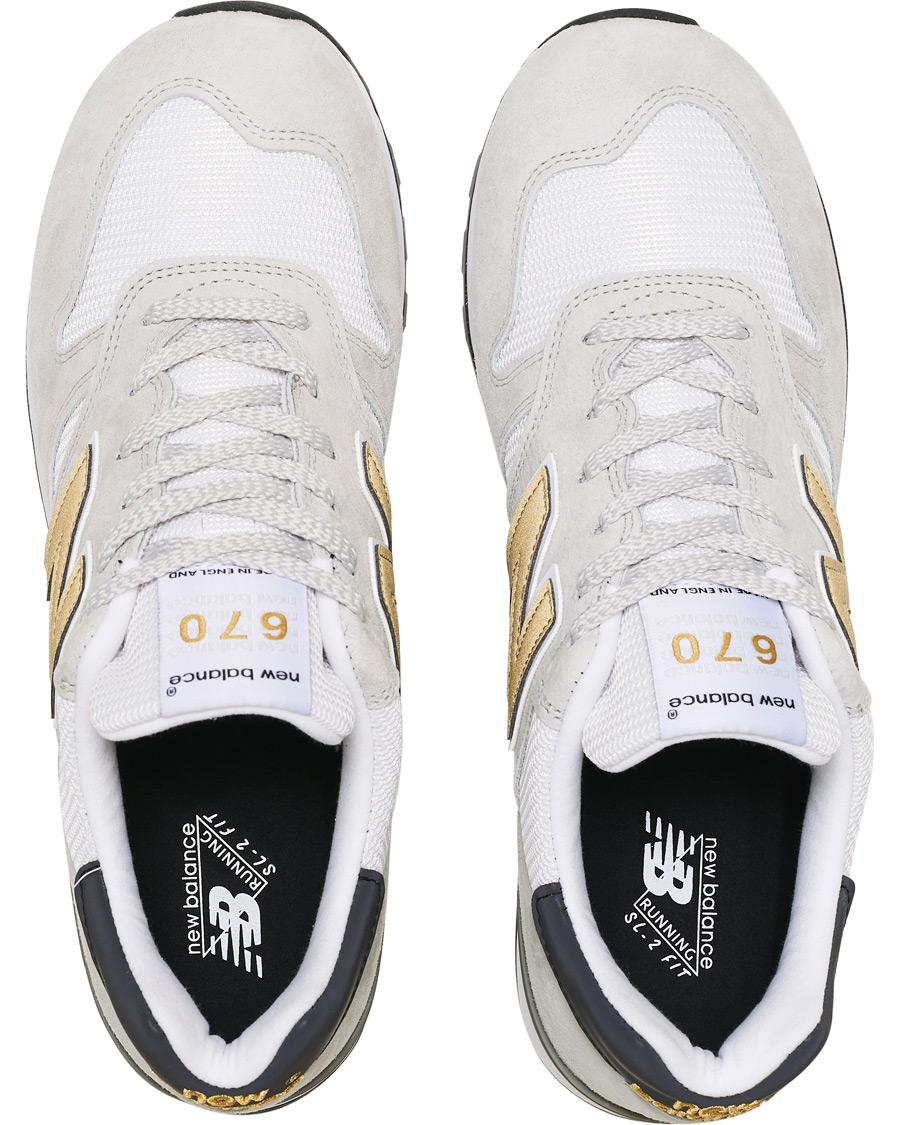 Homme | New Balance Made in England 670 Sneaker White/Gold | New Balance | Made in England 670 Sneaker White/Gold