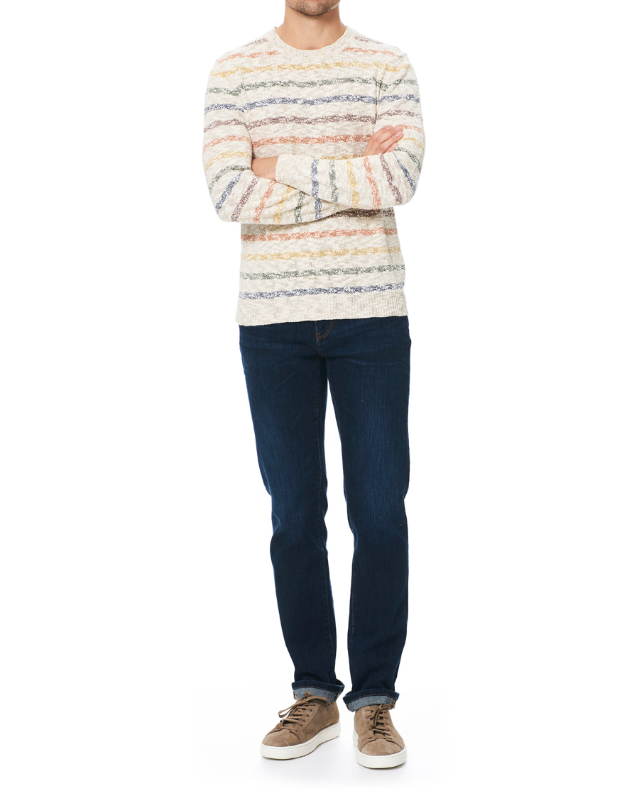 Homme | Pulls Et Tricots | Altea | Cotton/Linen Multi Stripe Sweater Beige