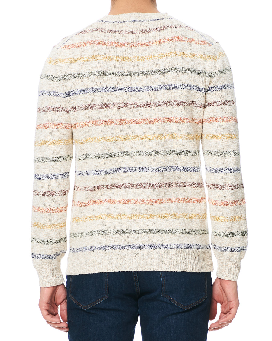 Homme | Pulls Et Tricots | Altea | Cotton/Linen Multi Stripe Sweater Beige