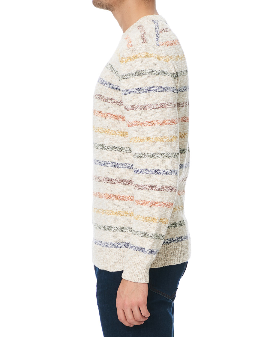 Homme | Pulls Et Tricots | Altea | Cotton/Linen Multi Stripe Sweater Beige