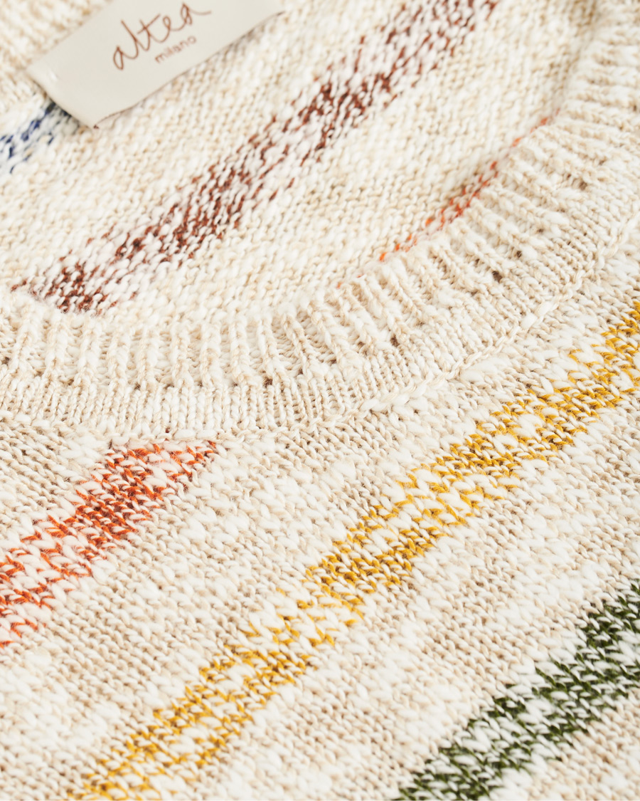 Homme | Pulls Et Tricots | Altea | Cotton/Linen Multi Stripe Sweater Beige
