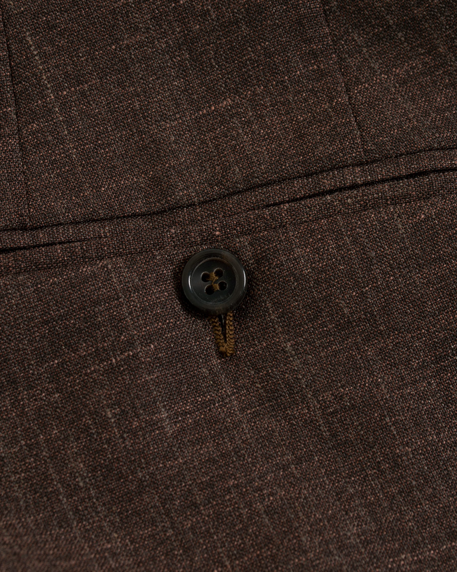 Homme | Pantalons | Canali | Wool/Linen Classic Trousers Dark Brown