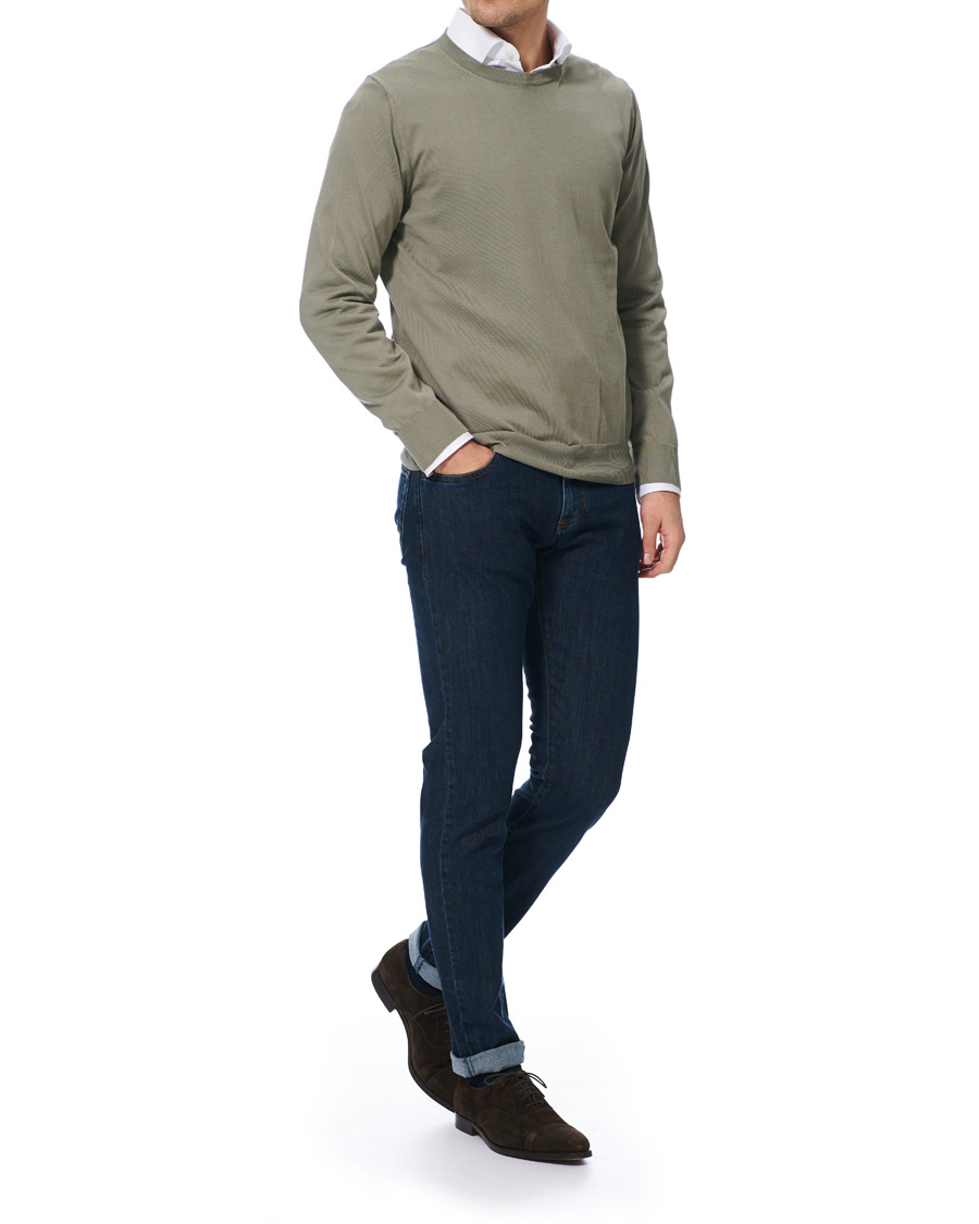 Heren | Truien | Canali | Cotton Crew Neck Sage