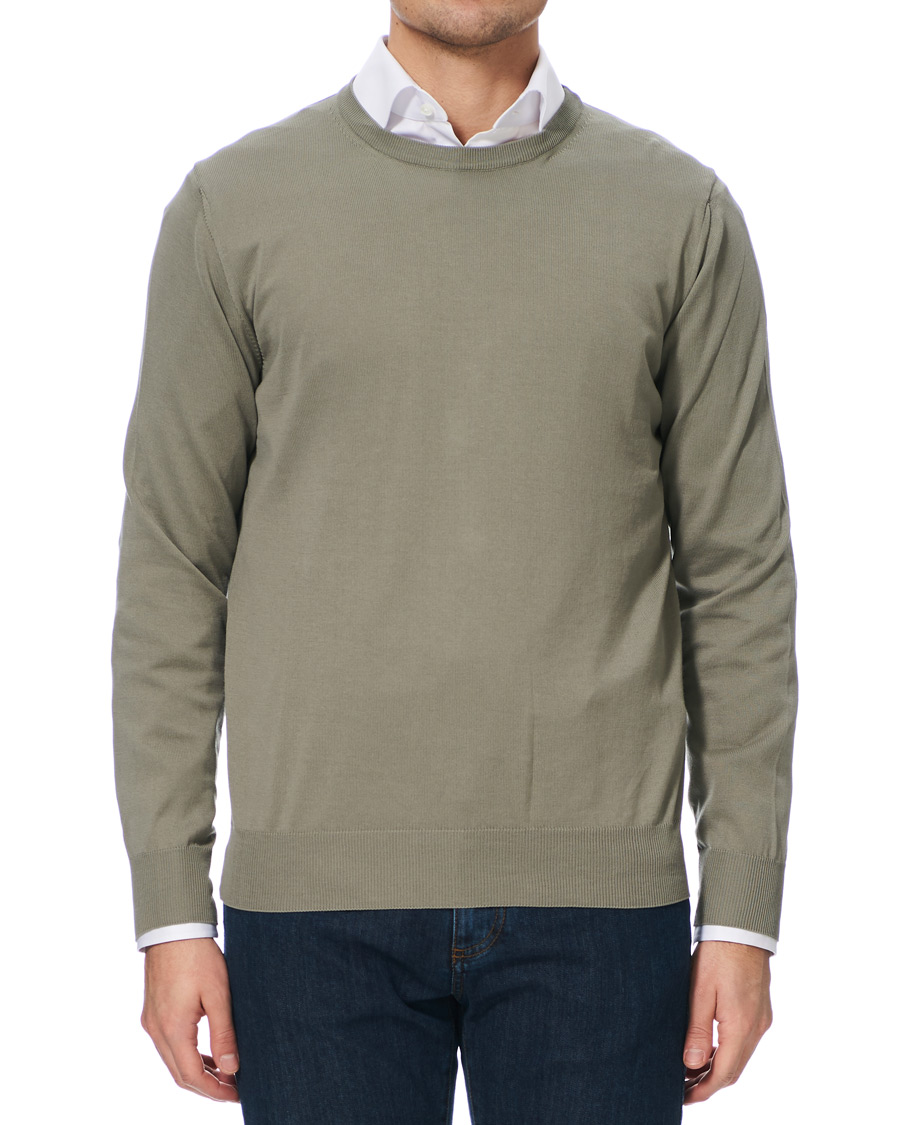 Heren | Truien | Canali | Cotton Crew Neck Sage