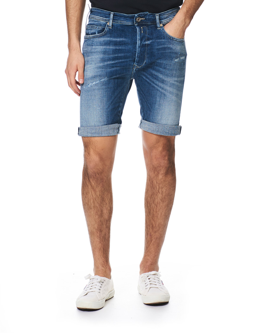 Homme | Shorts | Replay | RBJ901 Strech Shredded Jeans Shorts Ten Year Wash
