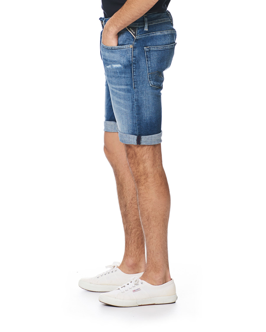 Homme | Shorts | Replay | RBJ901 Strech Shredded Jeans Shorts Ten Year Wash