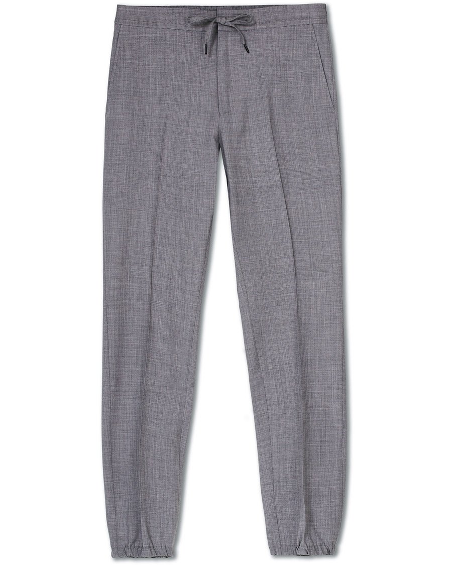 Heren | Broeken | Z Zegna | Techmerino Washable Drawstring Trousers Light Grey