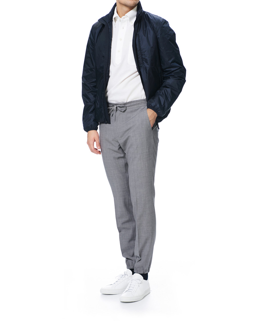 Heren | Broeken | Z Zegna | Techmerino Washable Drawstring Trousers Light Grey