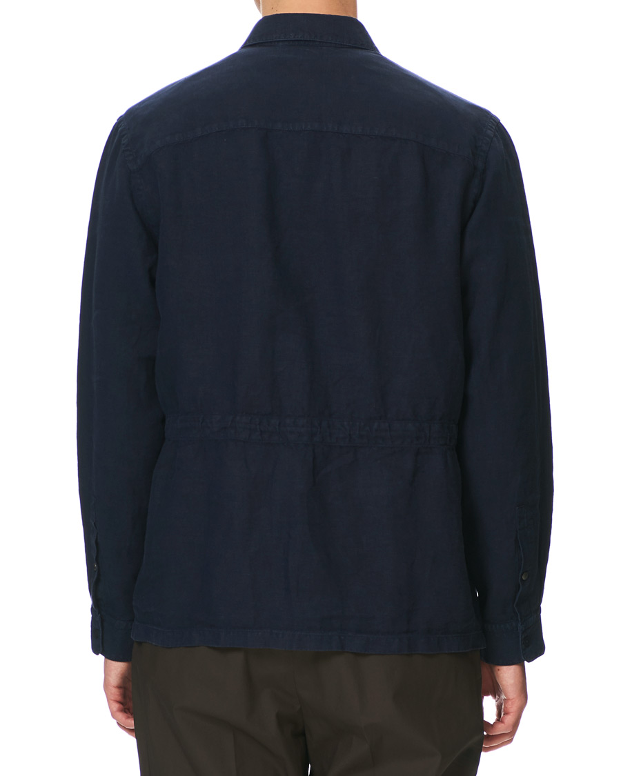 Homme | Manteaux Et Vestes | Z Zegna | Sahariana Linen Overshirt Navy